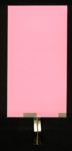 Leuchtfolie, rosa-weiß, 80mm x 143,5mm, laminiert